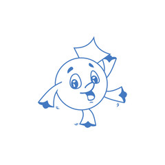 Character coronavirus. Monochrome.
