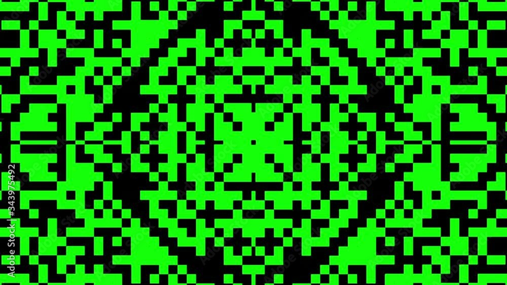 Poster transforming abstract black geometric pixels. seamless looping footage. screen green color.