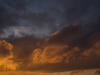 Beautiful colors of the clouds at sunset, great background for photo illustrations