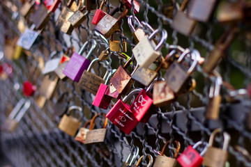 Fence full of padlocks