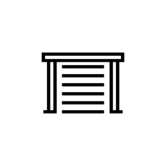 Car garage icon symbol in linear, outline style isolated on white background