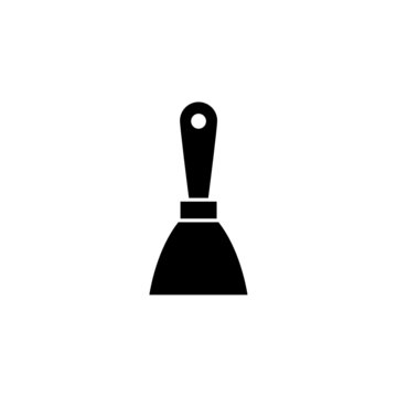 recommend clip art: Putty knife icon symbol  in black flat shape design isolated on white background