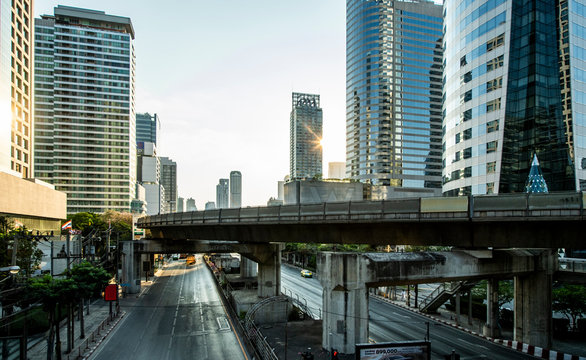 skytrain bridge at Chong Nonsi station in the CBD area of Bangkok
