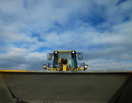 abstract view of control seat of bulldozer