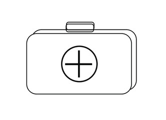 Vector First aid kit bag, medical box illustration isolated on white background