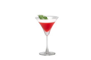 cocktails soft and long-drinks ind front of  isolated on white background. with clipping path.