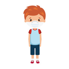 boy using face mask isolated icon vector illustration design