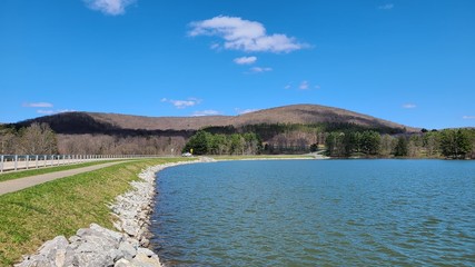 lake and mountains