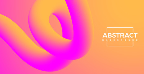 abstract 3D Colorful pink and orange Curve Lines in vibrant color Vector design Background