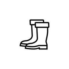 Gumboots icon in linear, outline style isolated on white background