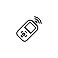 Remote control icon in linear, outline style isolated on white background