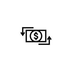 Obraz premium Money flow icon in linear, outline style isolated on white background