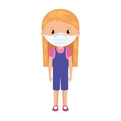 cute girl using face mask isolated icon vector illustration design