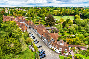 Aerial view of Warwick in England