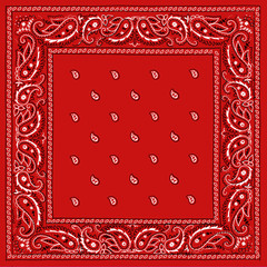 Red Bandana Square Print 