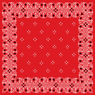 Red Bandana Square Print 