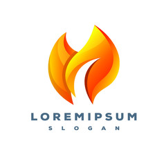 Eco fire logo design ready to use