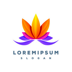 Colorful lotus logo design ready to use