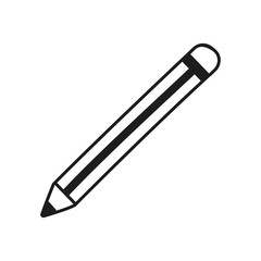 Stationary concept, color pencil icon, line style