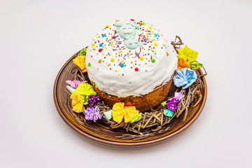 Easter cake isolated on white background