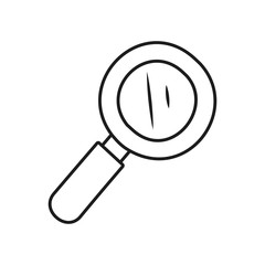 Stationary concept, magnifying glass icon, line style