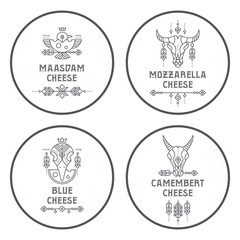 Cheese Label collection vintage set