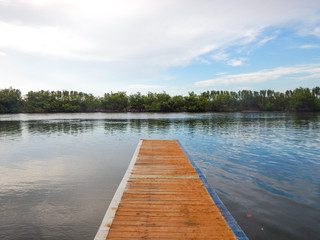 wooden pier on the lake