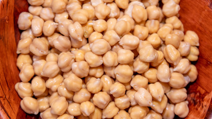 
Close-up on fresh and hydrated chickpeas