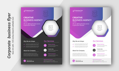 Fototapeta na wymiar Corporate business flyer poster template with gradient color.brochure cover design layout background