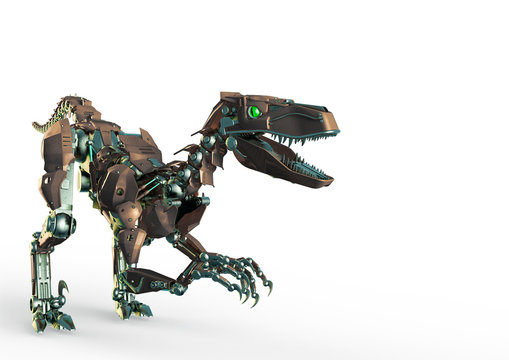 dino raptor robot is planning to attack