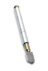 Roller glass cutter isolated on a white background. Tool for cutting glass