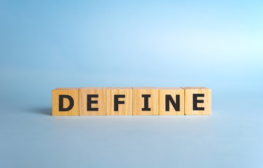 DEFINE word made with building blocks, define concept.