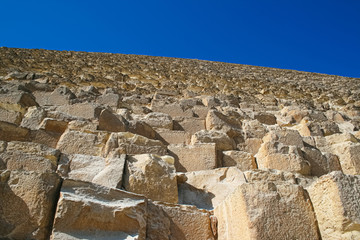 Stones of the Great Pyramid of Giza. also known as the Pyramid of Khufu or the Pyramid of Cheops....