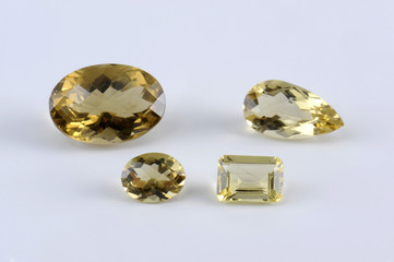Precious stones on white background