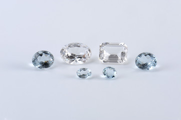 Precious stones on white background