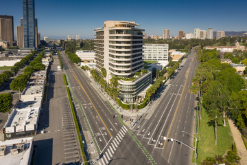 Vacant Urban Roads converging at Intersection