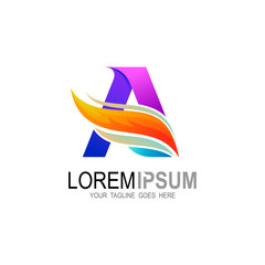 A logo , Letter A logo and abstract design , Wing logos
