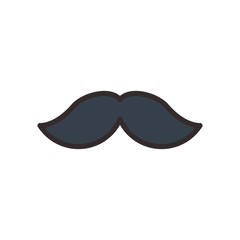 Mustache flat style icon vector design