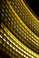 Texture and Light at Night Yellow Windows Graphic Lines