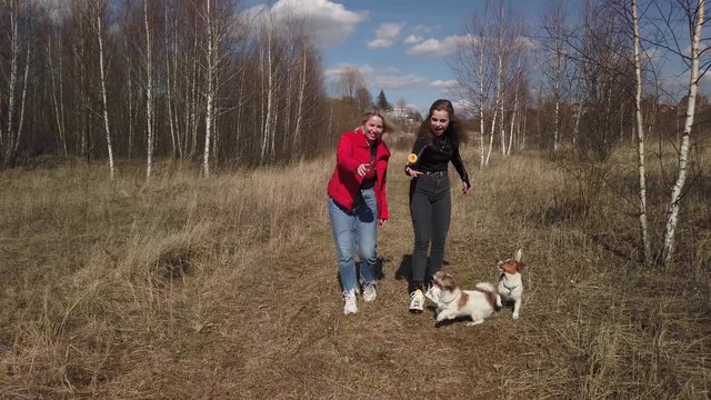 Mom and daughter for a walk