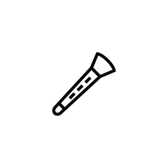 Clarinet vector icon in linear, outline style isolated on white background 