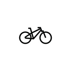 Fototapeta premium Bike icon vector in black flat shape design isolated on white background 