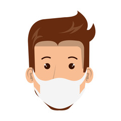 face of man using face mask isolated icon vector illustration design