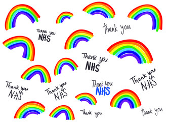 Thank you NHS rainbow pattern vector