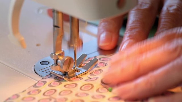 Hand stitching with a sewing machine