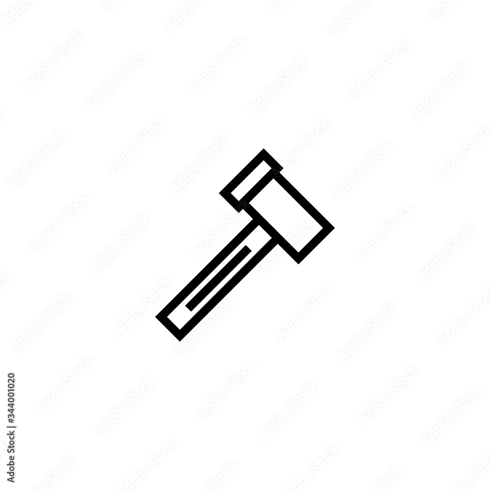 Sticker Medical hammer tool icon vector in linear, outline style design isolated on white background, icon illustration, eps 10