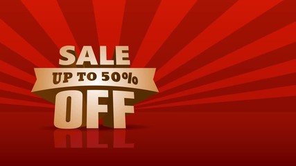 Springing Element Moving A Order To Compose Half Price Sale Occasion Design For Product On Demand Using Large Lettering Seen From Low Angle Shot Over Shiny Surface Making It Look Big