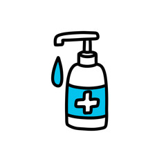 alcohol gel, hand sanitizer icon, vector illustration