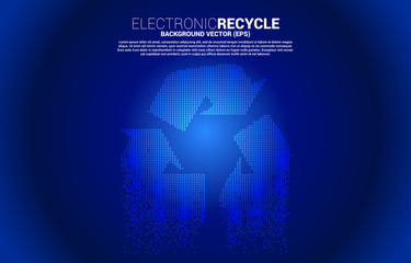 Recycle icon from pixel transform. background for Electronic waste and save the environment.