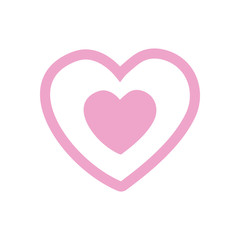Little heart inside heart flat style icon vector design